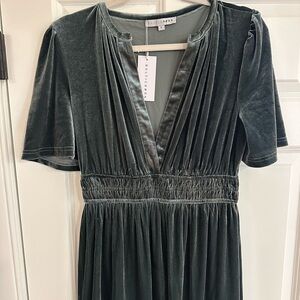 Baltic Born Artemis Velvet Maxi Dress | Eucalyptus - L